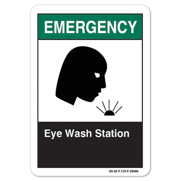 ANSI Emergency, Aluminum, 18" x 12", Landscape, Eye Wash Station, Eye Wash Station